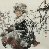 王萬成 《春花》（68x68cm） 紙本水墨 2016年