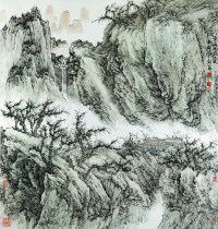 《秋山蕭寺》2007年作（67×67cm）