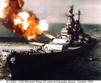 1950年十月，密蘇里號在朝鮮戰場