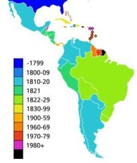 中南美洲各國的獨立年