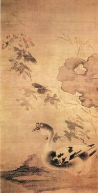 明 孫隆 芙蓉游鵝圖