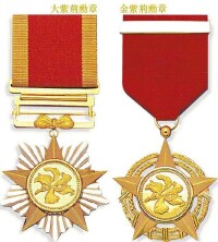 大紫荊勳章（左）