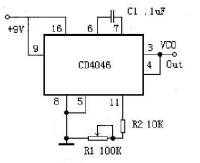 用CD4046的VCO組成的方波發生器電路圖