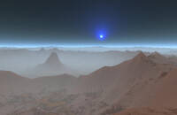 火星實景照（藍太陽是大氣沙塵散射所致）