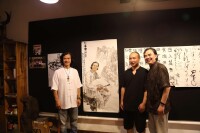 陳中華先生與著名藝術家陳羲明先生和劉方明先生交流