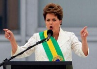巴西總統羅塞夫在巴西總統府高原宮就職