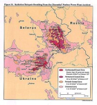 白俄羅斯、俄國、烏克蘭等地受污染地圖