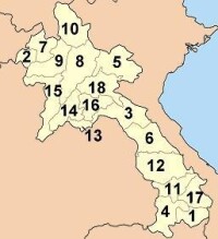 寮國直轄市分布圖