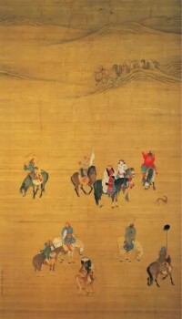 1280年劉貫道作《元世祖出獵圖》