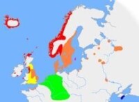 10世紀古諾爾斯語和其它相近語言的分佈