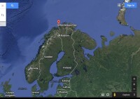 擱淺地點在挪威的位置