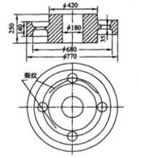 圖2 ZG35CrMn齒輪毛坯的冷裂紋