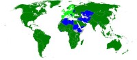 世貿組織成員（深綠、淺綠色）
