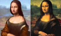 經數碼技術處理后，呈現出的第三層畫《麗莎·格拉迪尼肖像》