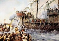 對抗維京船隊的英格蘭戰船