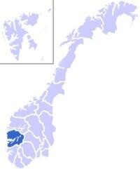 霍達蘭郡在挪威中的位置