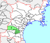 柴田郡位置図
1.大河原町　2.村田町　3.柴田町　4.川崎町