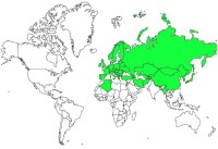 戴菊原生種地理分佈（綠）