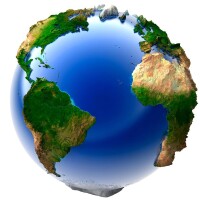 地球表面立體平面圖