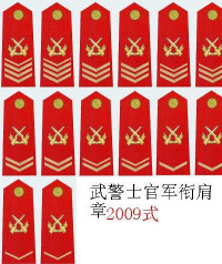 武警四級軍士長軍銜肩章(2009—)