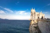 雅爾塔黑海懸崖上的俄式古城堡