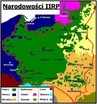 民族分佈（綠色為波蘭人）
