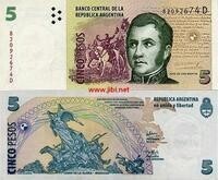 阿根廷5皮索紙幣聖馬丁頭像.