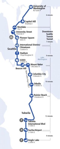 西雅圖輕軌線路圖