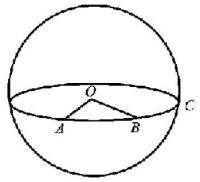 圖1 經過球面上任意兩點A、B可做一大圓
