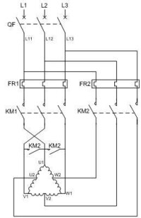 接觸器控制的雙速電動機電氣原理圖
