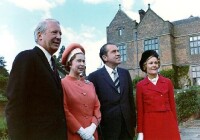 1970年與英國女王歡迎到訪的尼克松夫婦