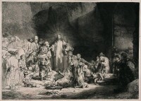 倫勃朗的蝕刻版畫《基督宣道》作於約1648年
