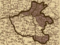 河南1942年國統區、淪陷區示意圖（深色地帶為淪陷區）