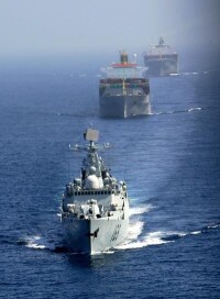 中國海軍護航編隊在亞丁灣護航