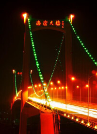 在海滄灣拍攝的海滄大橋夜景
