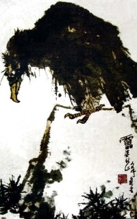 潘天壽畫鷹作品