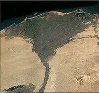 尼羅河三角洲的衛星照片