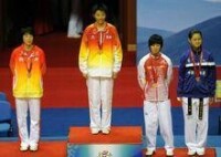 全運會女子跆拳道比賽中為河北摘首金