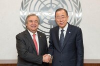 安東尼奧·古特雷斯與第8任聯合國秘書長潘基文