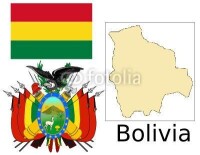 玻利維亞國旗、國徽和地圖
