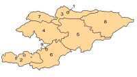 吉爾吉斯斯坦直轄市分布圖