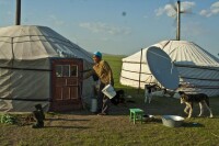 呼倫貝爾大草原牧民居住的蒙古包
