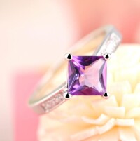 純天然紫水晶戒指