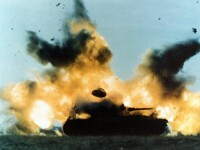 M48坦克在導彈測試試驗中被擊中