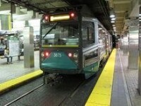 GREEN LINE IN PARK STREET STATION