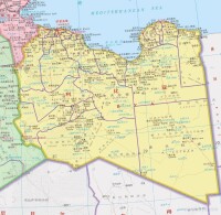 利比亞地圖及國旗