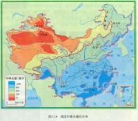 中國年降水量分布圖
