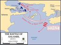 希臘艦隊成功地在海峽內形成包抄之勢