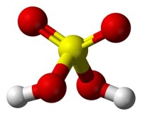 硫酸分子的球棍模型