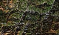 衛星拍攝圖，典型山區